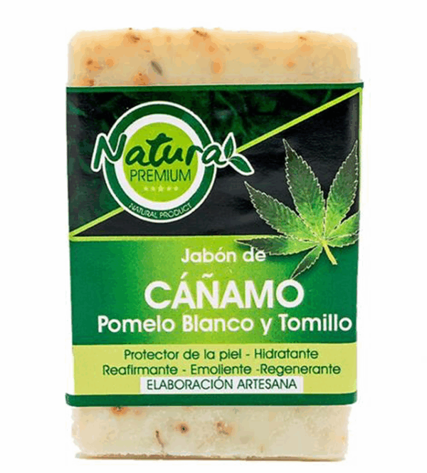 Jabón de cáñamo, pomelo blanco y tomillo. Natura premium, 100g Jabón de cáñamo, pomelo blanco y tomillo. Natura premium, 100g