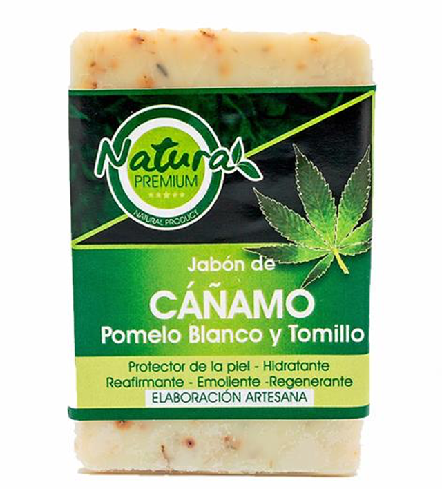 Jabón de cáñamo, pomelo blanco y tomillo. Natura premium, 100g