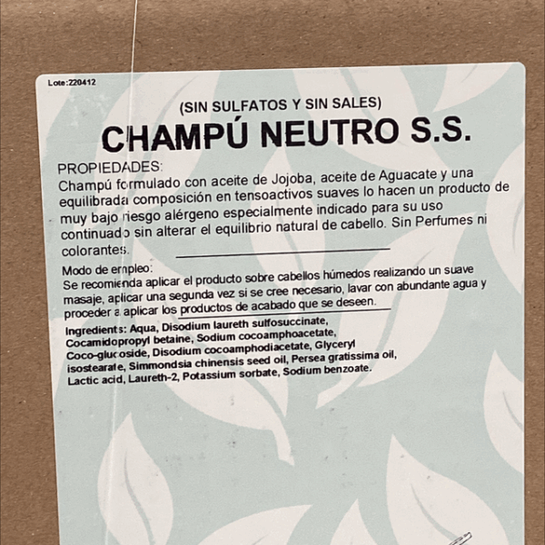 Champú Neutro Jojoba Y Aguacate