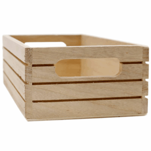 Caja madera natural líneas 20x13x7cm