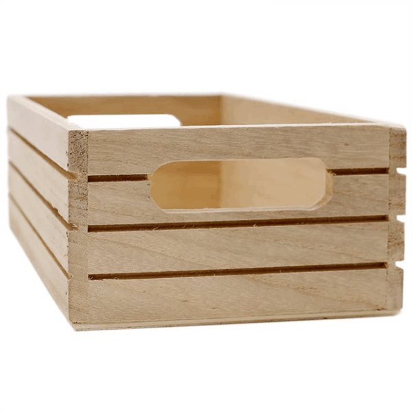 Caja madera natural líneas 20x13x7cm