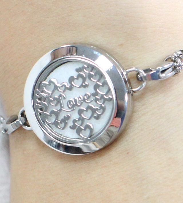 Bracelet Aromathérapie – Love – Design en Inox –