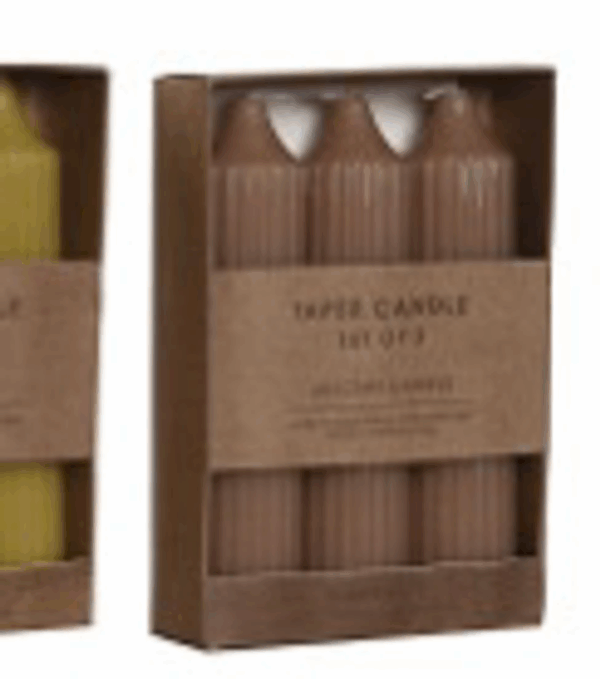 Vela Set 3 cera cartón 3X3X15 100 gr