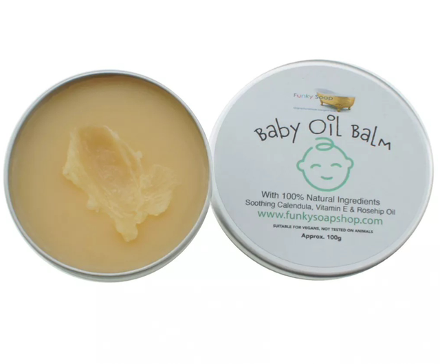 Bálsamo de aceite para bebé, caléndula calmante, vitamina E y aceite de rosa mosquet