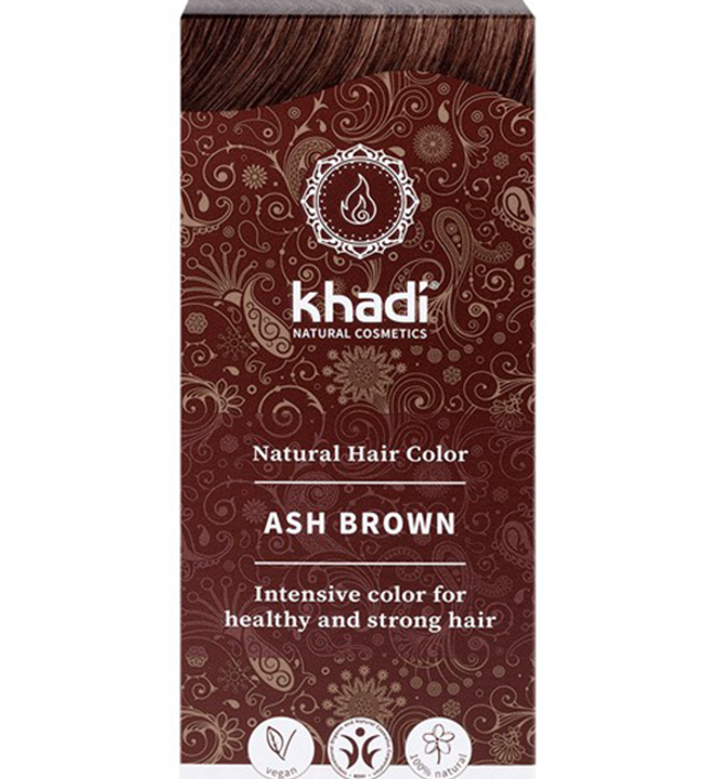 Khadi tinte natural henna color castaño ceniza