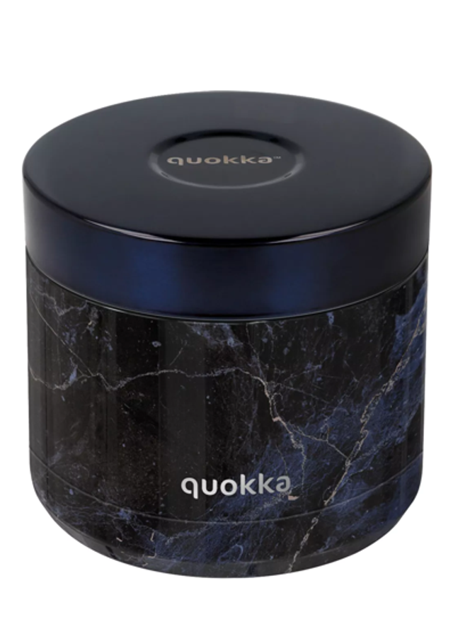 Quokka recipiente comida termico acero inoxidable black marble grande 604 ml