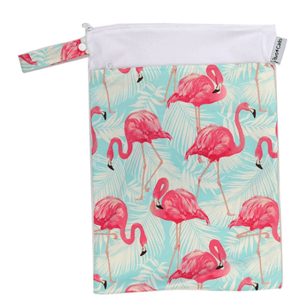 Bolsa húmeda Avo+Cado con compartimento. Flamencos