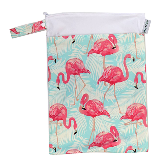 Bolsa húmeda Avo+Cado con compartimento. Flamencos