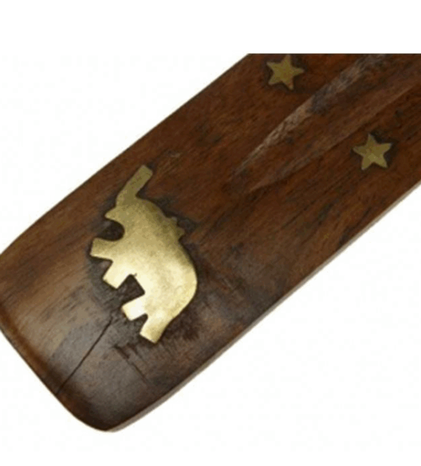 Soporte incienso de madera, elefante 25 cm