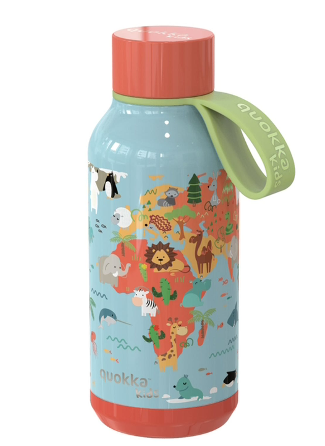 Quokka kids botella termo con colgador map 330 ml