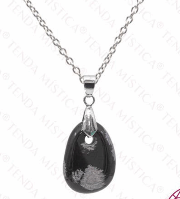 Collar de obsidiana Nevada Acero Lágrima Collar de obsidiana Nevada Acero Lágrima