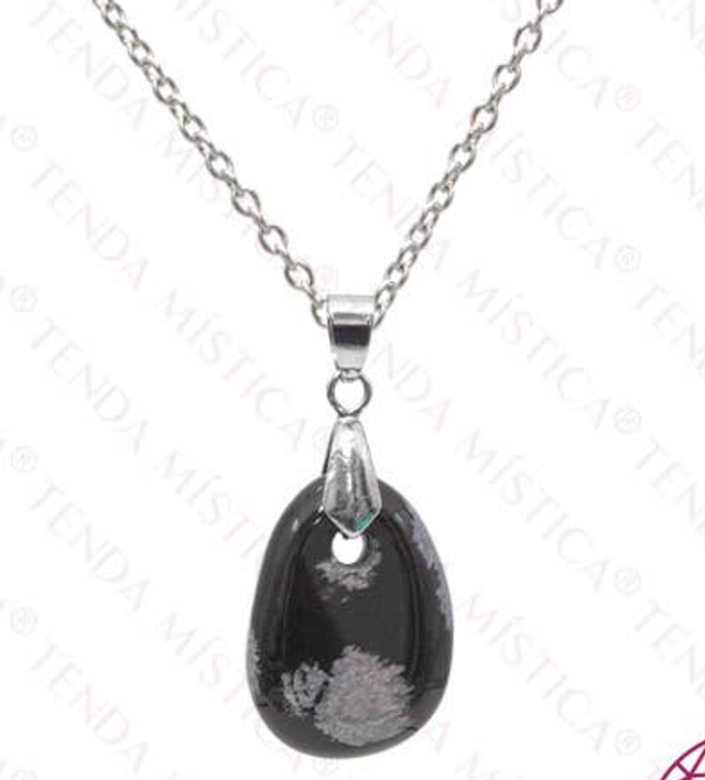 Collar de obsidiana Nevada Acero Lágrima