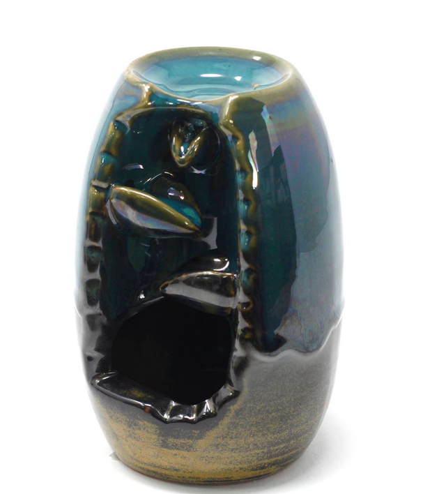 Quemador de incienso Backflow, jarrón y cascada