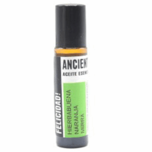 3x Mezclas de Aceites Esenciales Roll-On - Felicidad, hierba buena, naranja, mirra