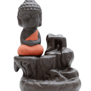 Fuente de conos de incienso de reflujo – Paisaje de Buda naranja