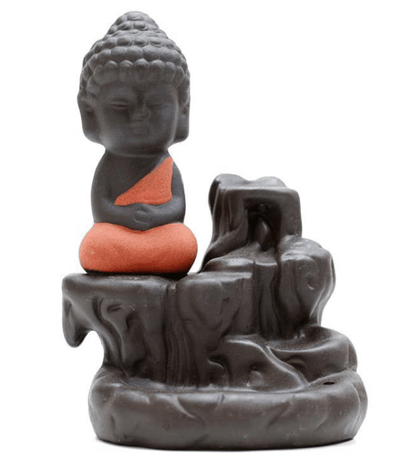 Fuente de conos de incienso de reflujo – Paisaje de Buda naranja