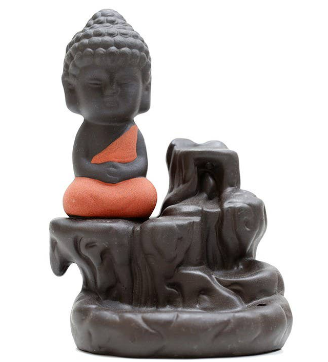 Fuente de conos de incienso de reflujo – Paisaje de Buda naranja