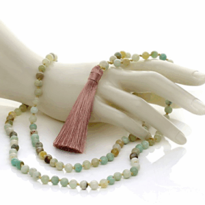 Japa Mala de amazonita, anudado