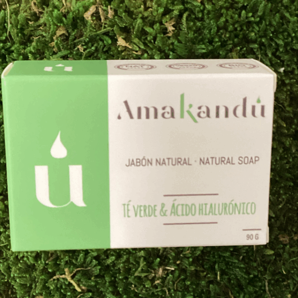 Amakandu Jabon natural de Té Verde & Ácido hialurónico