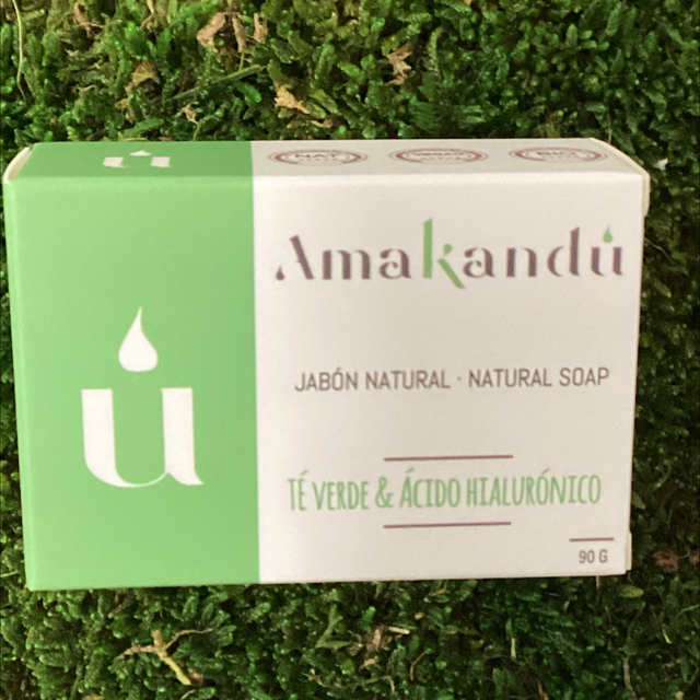 Amakandu Jabon natural de Té Verde & Ácido hialurónico