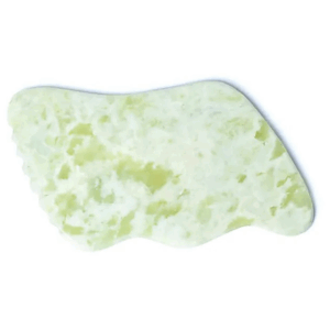 Piedra de masaje Gua Sha de jade verde 9 cm