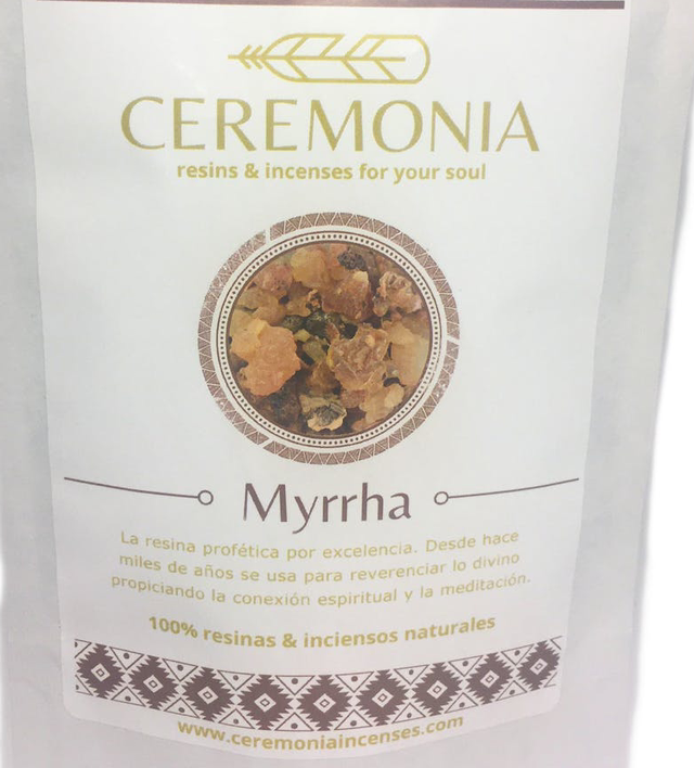 Incienso Mirra 100g con aroma balsámico y amaderado