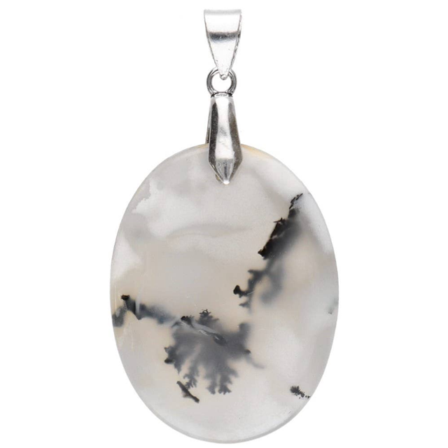 Colgante de cabujón de ágata dendrítica de tigre