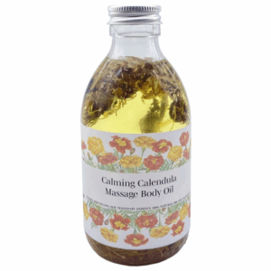 Aceite corporal calmante para masaje de caléndula con pétalos 250 ml