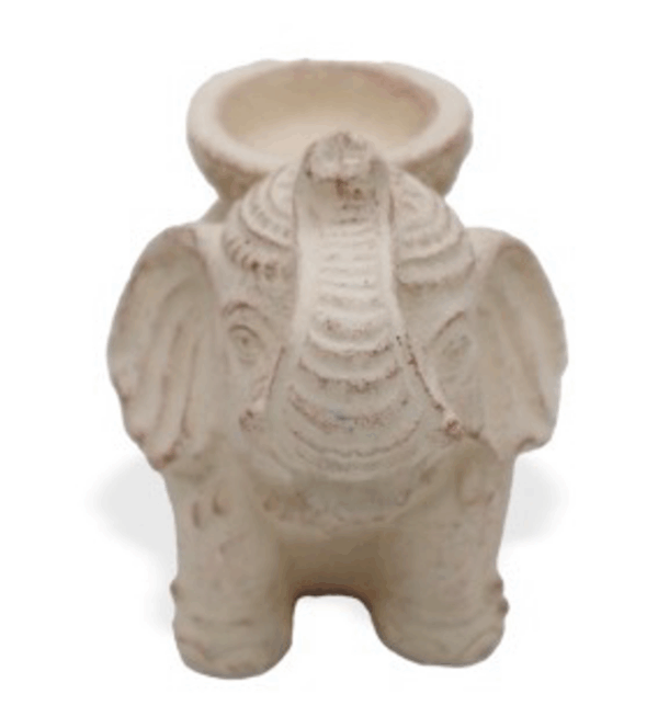 Incienso y Portavelas de Elefante – Crema