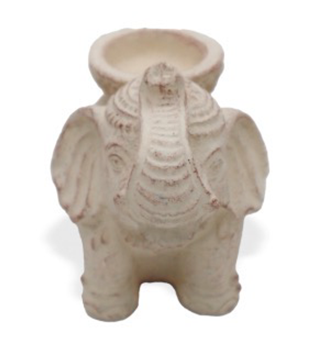 Incienso y Portavelas de Elefante – Crema
