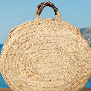 Cesta ovalada rustica grande con asas cortas