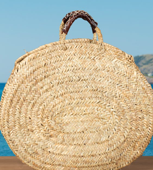 Cesta ovalada rustica grande con asas cortas