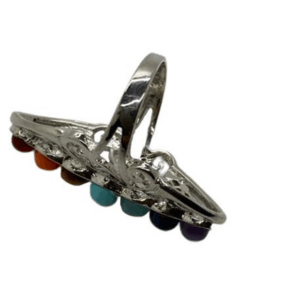 Anillo de piedras preciosas de latón, tamaño 8