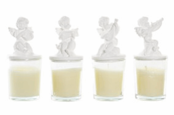 Vela cera de cristalL 5X5X12 00 GR, Ángel