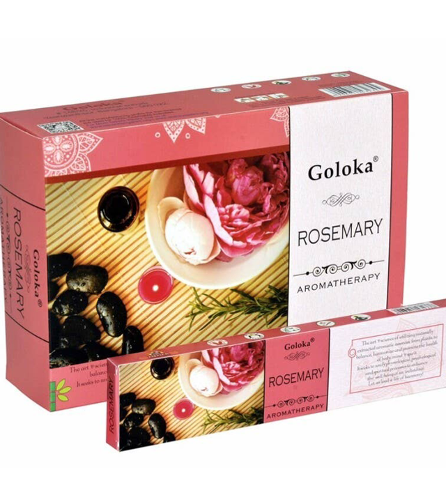 Incenso Goloka, aromaterapia, 15 g, romero