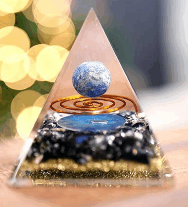 pirámide esférica de orgonita – lapislázuli