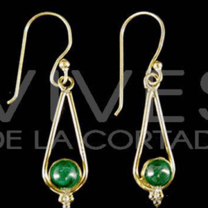 Pendientes de bronce con mineral -21-
