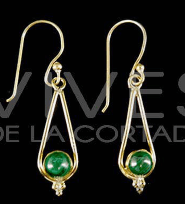 Pendientes de bronce con mineral -21-