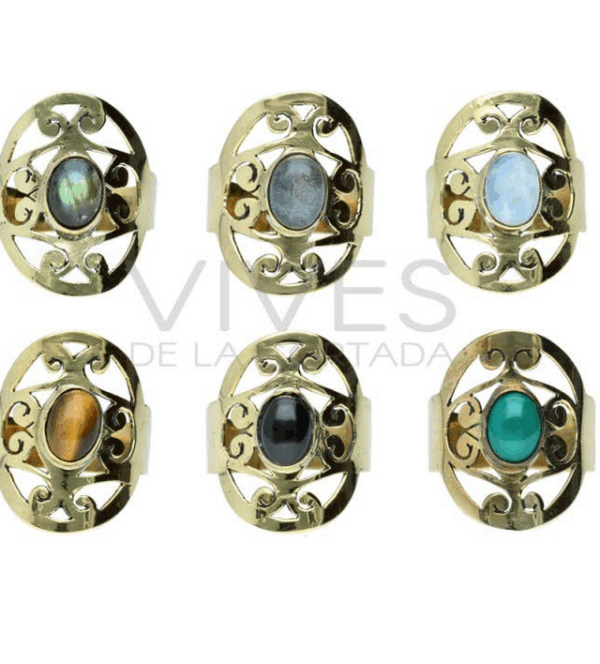 Anillo de Bronce con Mineral -61- Anillo de Bronce con Mineral -61-