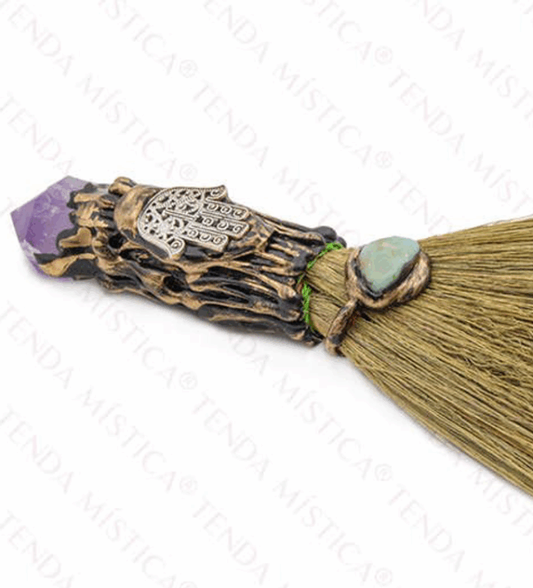 Amatista Hamsa de punto crudo Vassourinha Bruxa