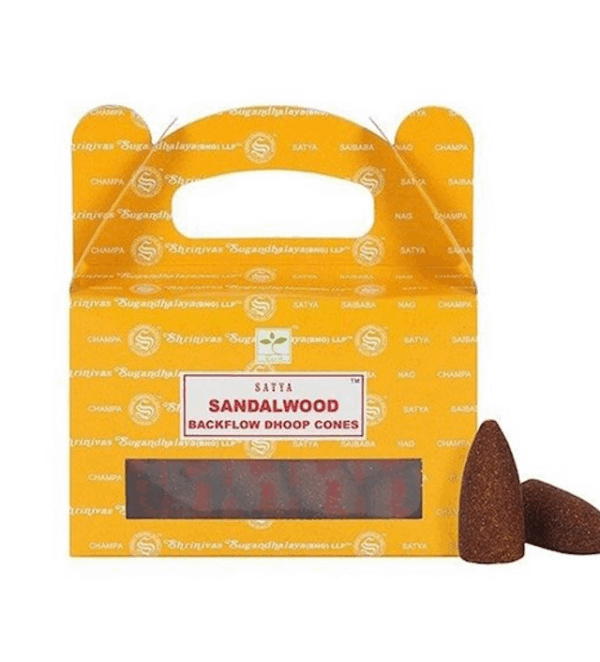 Conos de incienso para cascada de sándalo SATYA 75G Conos de incienso para cascada de sándalo SATYA 75G