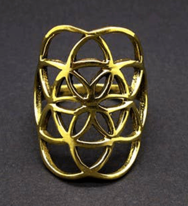 Anillo de Bronce Flor de la Vida -7- Anillo de Bronce Flor de la Vida -7-