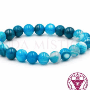 ágata azul natural de 8 mm