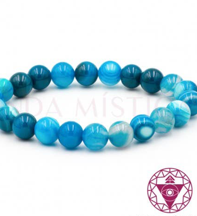 ágata azul natural de 8 mm