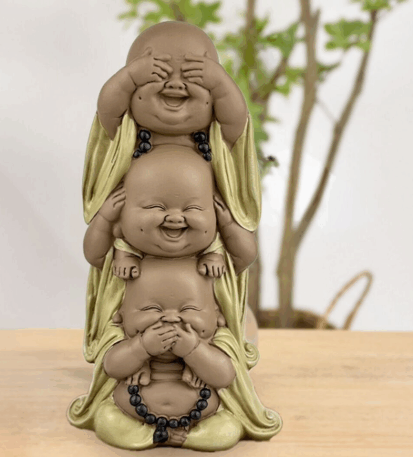 Estatuilla de Buda – Riendo Superpuesta – Decoración Zen y Feng Shui – Estatuilla de Buda – Riendo Superpuesta – Decoración Zen y Feng Shui –