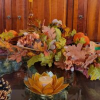 Portavelas Loto 2do Chakra Ámbar, Naranja con Borde Oro 13,5cm - Imagen 3