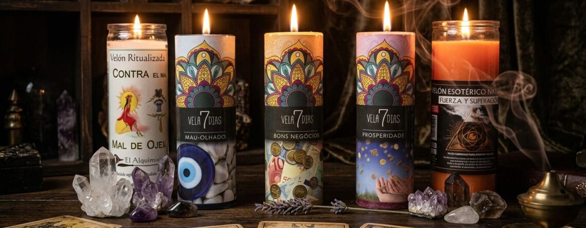 Velas esotéricas ritualizadas para amor, protección, prosperidad, limpieza energética y bienestar espiritual