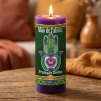 Vela Mano de Fátima Encendida para Protección Divina